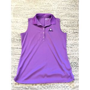 Nike Polo Shirt Women's L Purple Print Golf Tour Performance Sleeveless Tank